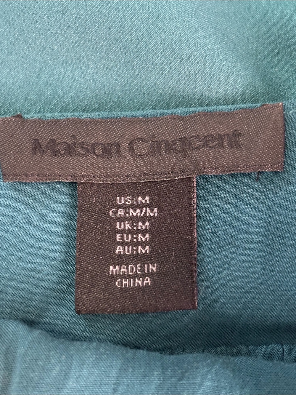 Maison Cinqcent size Med Teal Pintuck Fit & Flare Dress with Eyelet Sleeves - Picture 5 of 7